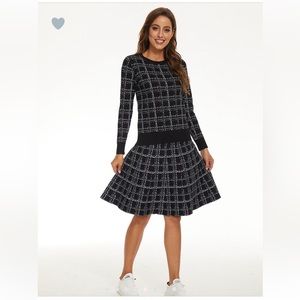 MIA MOD black tweed print sweater NWT xl